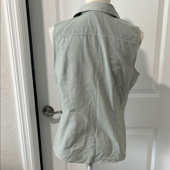 Talbots Haberdashery Petites Sleeveless Button Down Shirt Covered Buttons NWOT - Picture 7 of 9